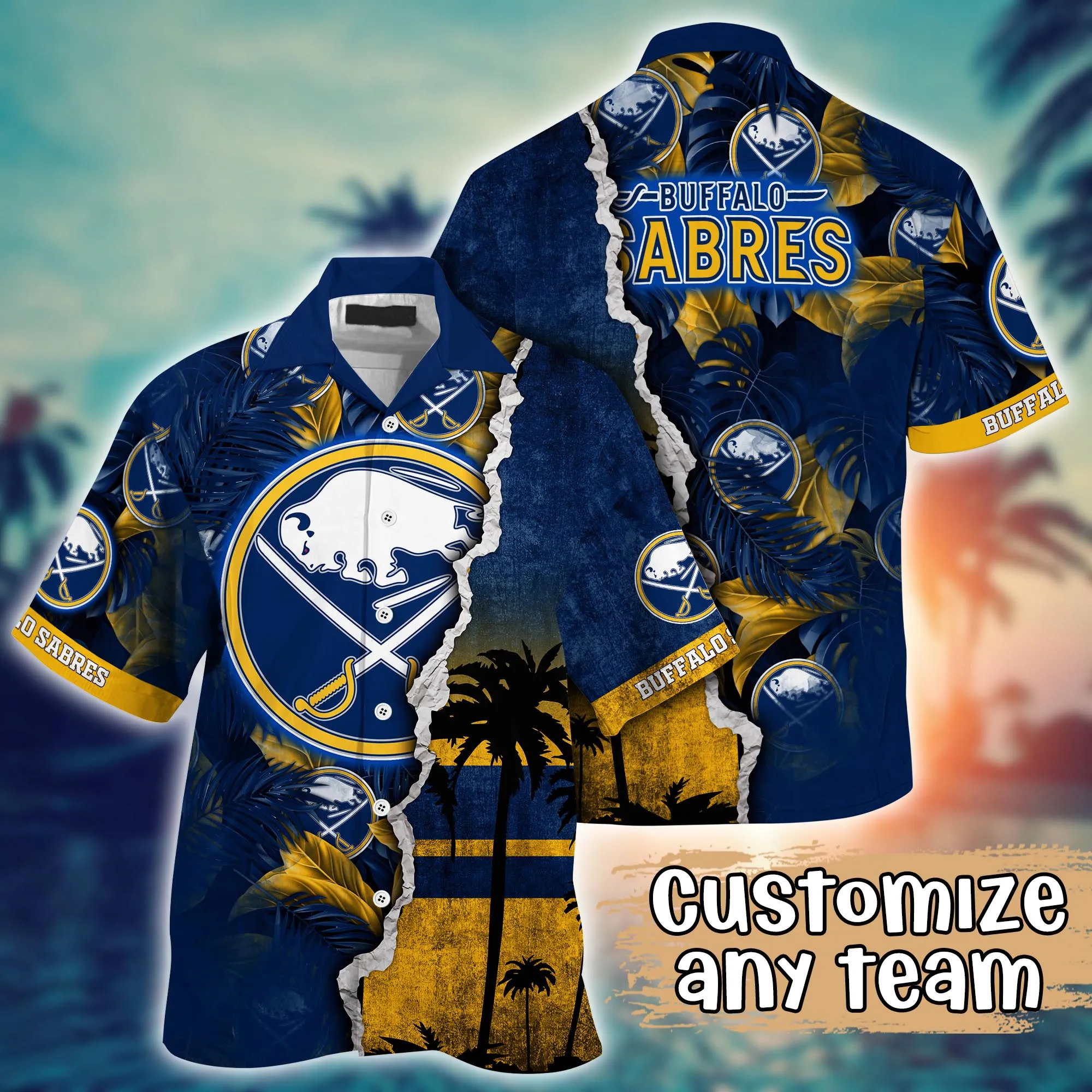 Buffalo Sabres Nhl Hawaiian Shirt Custom Vacation Aloha Shirt