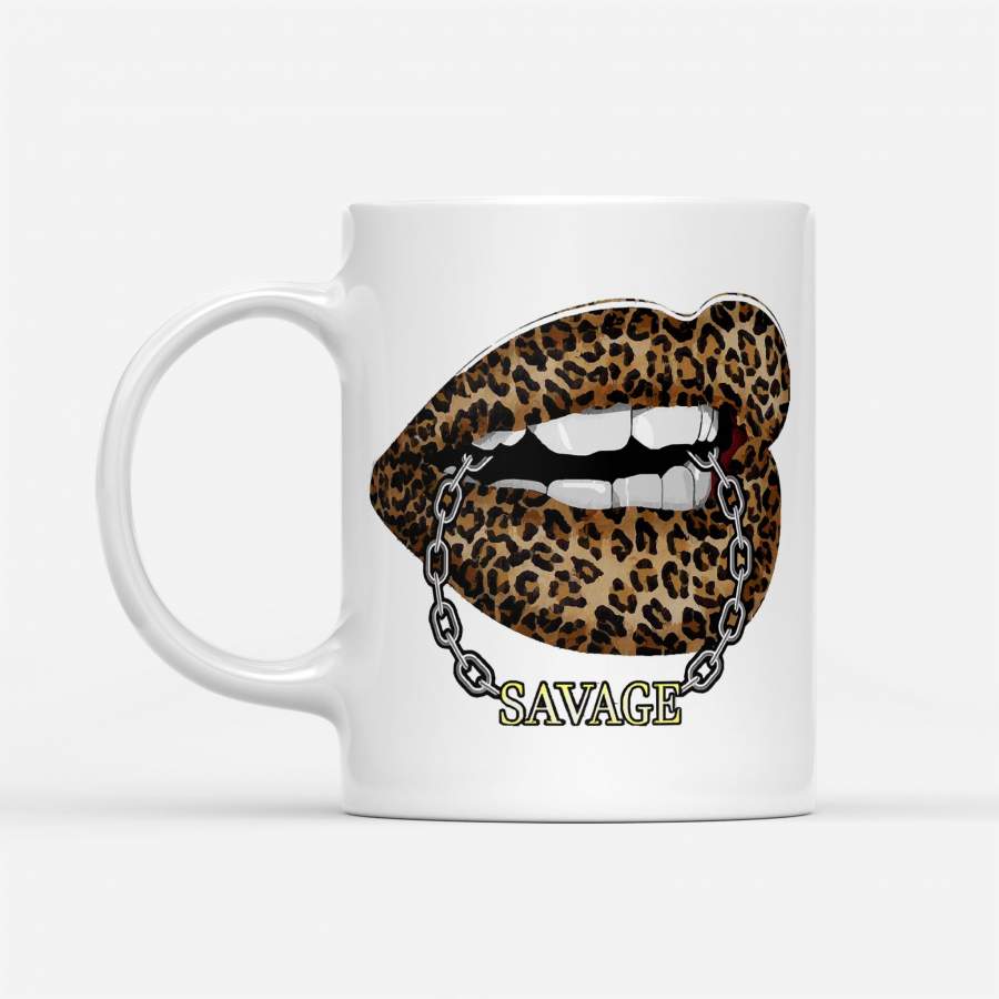 Savage Leopard Lips  Leopard Lips – White Mug