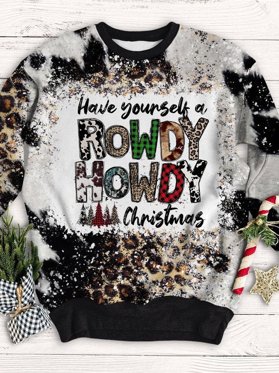 Cowhide And Leopard Xmas Hoodies – Howdy Christmas 3D Hoodies T-Shirt Long Sleeve Gifts For Men Women Friends