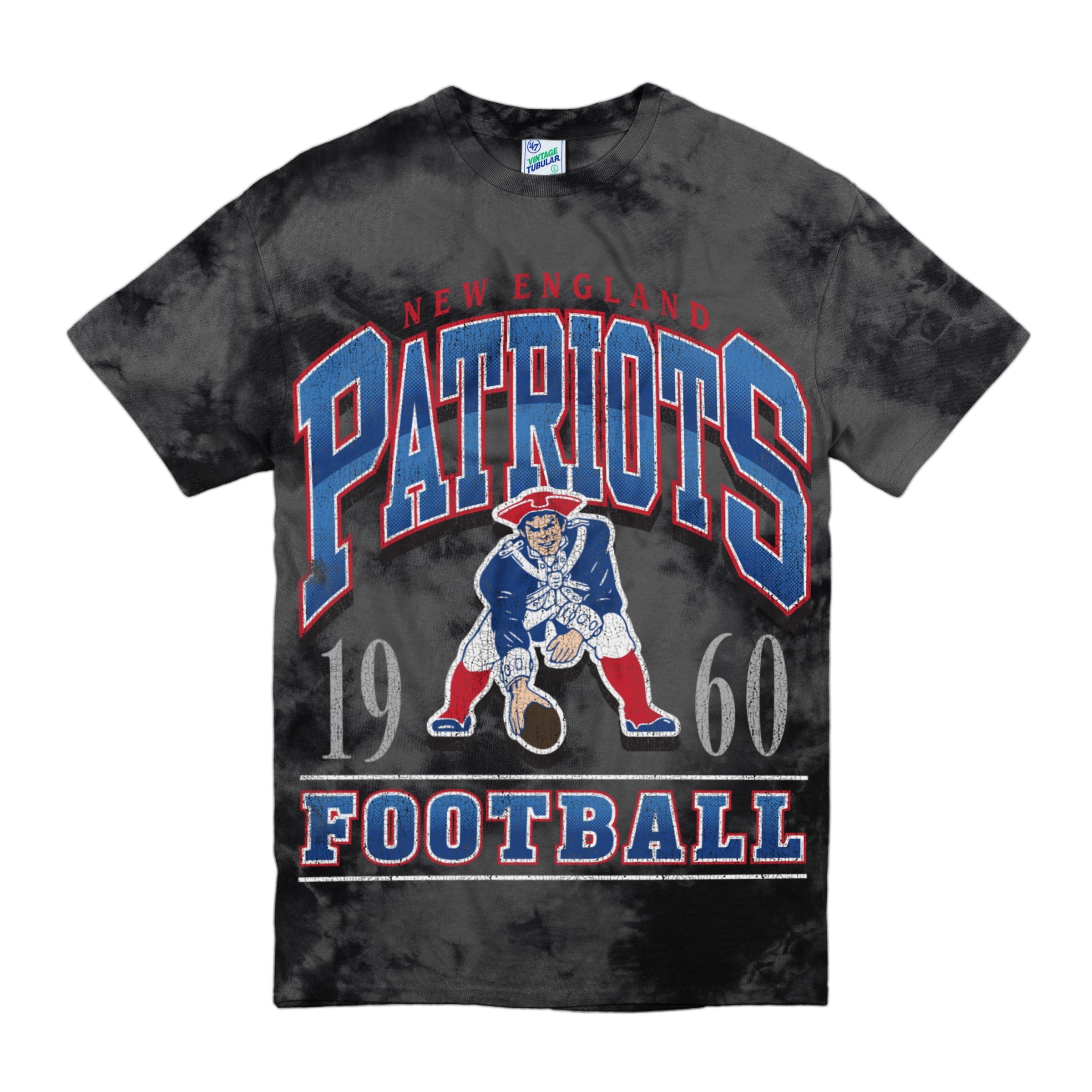 NEW ENGLAND PATRIOTS DARK STREAKER ’47 VINTAGE TUBULAR TEE