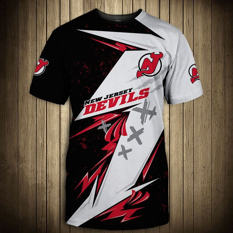 New Jersey Devils T Shirts Graffiti Short Sleeve 3346.Jpg