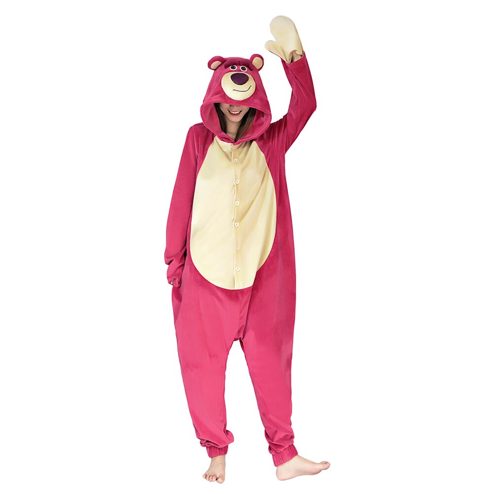 Toy 3 Lotso Strawberry Bear Cosplay Men Women Sleepwear Pyjamas Christmas Halloween Onesies Pajama Bathroom accessories alx