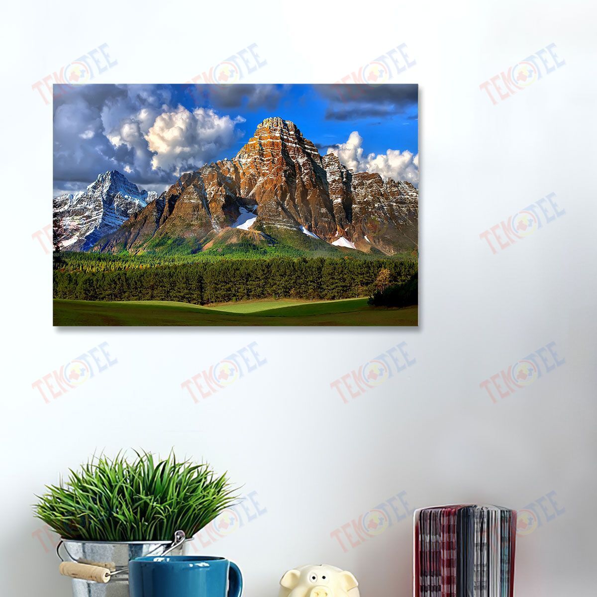 Canvas Wall Art Rocky Mountain Cloudy Wall Art Home Decoration