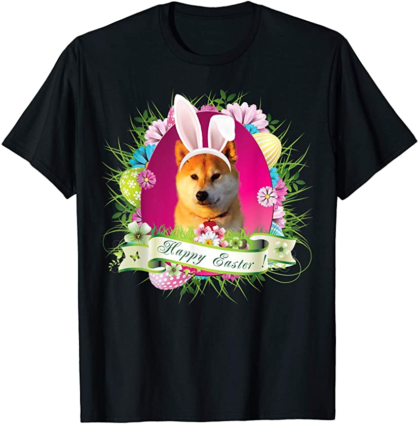 Bunny Akita Inu Dog Happy Easter Day Lover Egg Hunt Lovely T-Shirt