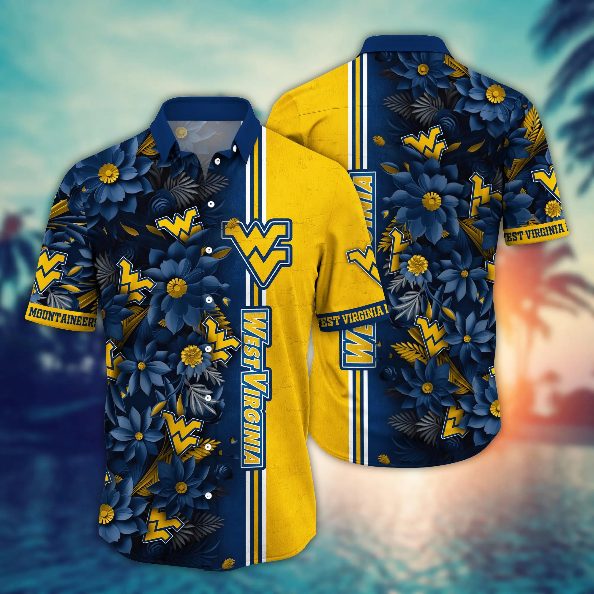 West Virginia Mountaineers NCCA Hawaiian Shirt Custom Long Days Aloha Shirt