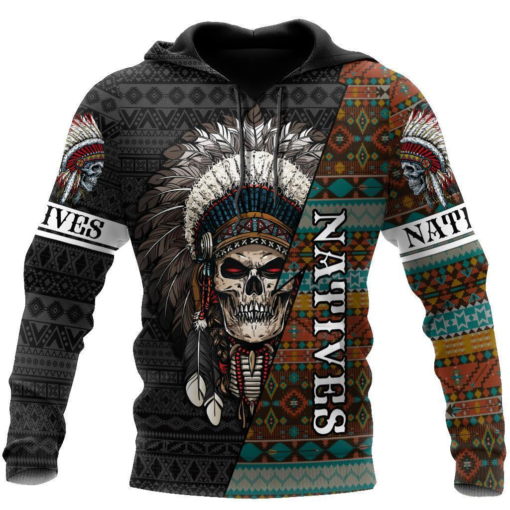 Native Blood Loving Skulls All Over Print Hoodie For Men And Women