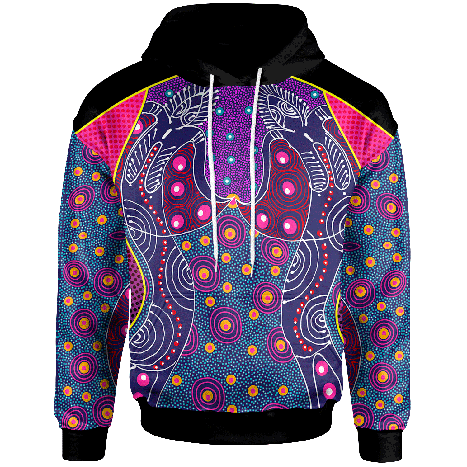 Hoodie – Aboriginal Sublimation Dot Pattern Style (Violet) – BRANDAX