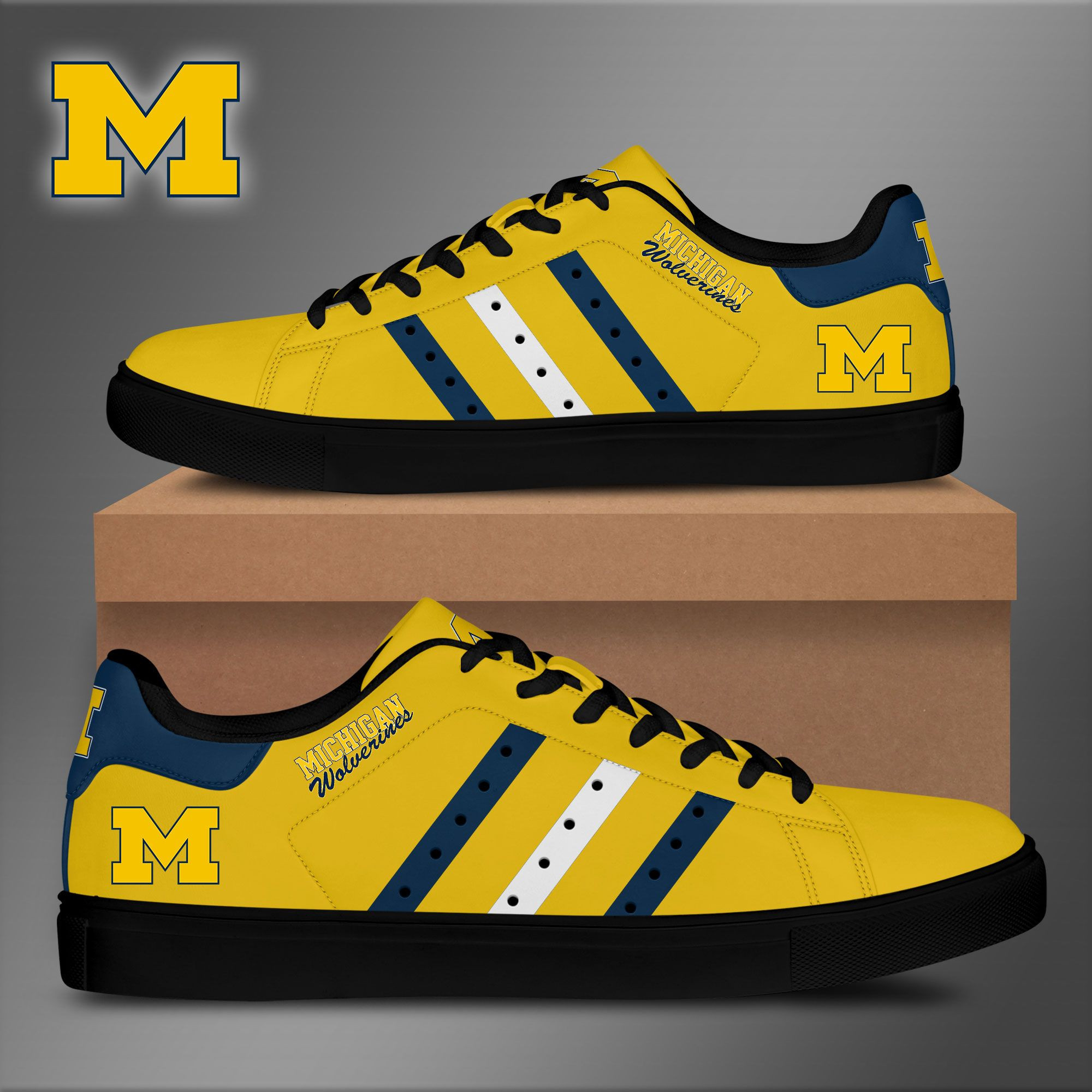 Michigan Wolverines Low Top Shoes V9
