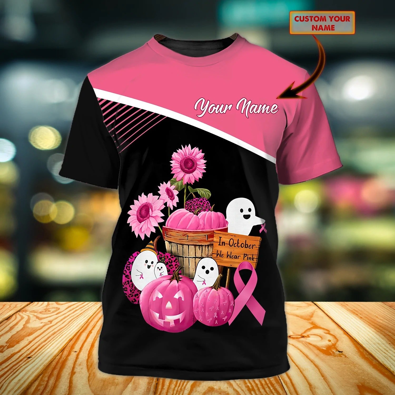 3D Custom Breast Cancer Survivor Shirt, In October We Wear Pink Tshirt Men Women, Cancer Awareness Gifts