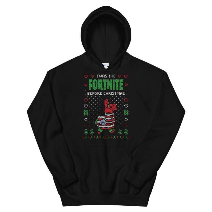 Twas the Fornite Before Transparent For Christmas Ugly Sweater Design Unisex Hoodie