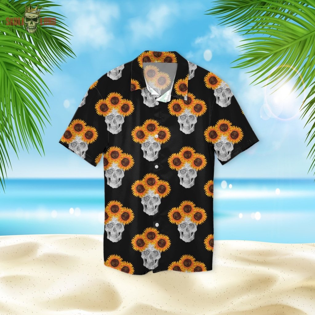 Skull Hippie Sunflower Hawaii Shirt Ha20722