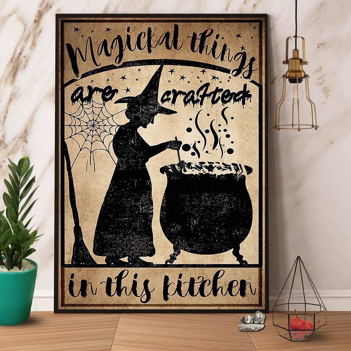 Witch Magical Things In This Kitchen Halloween Poster No Frame Matte Canvas, Wall Decor Visual Art