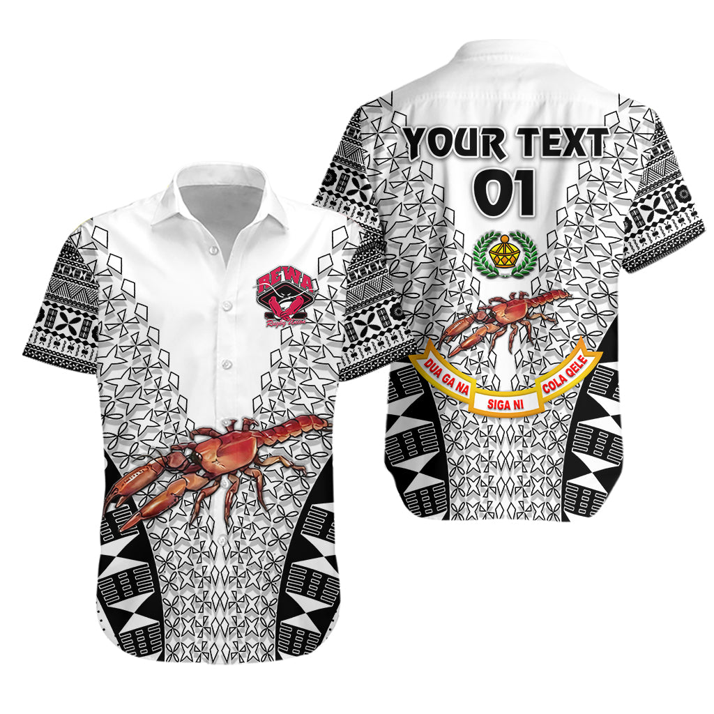 (Custom Personalised) Fiji Rewa Rugby Union Hawaiian Shirt Tapa Style – White, Custom Text And Number Lt8