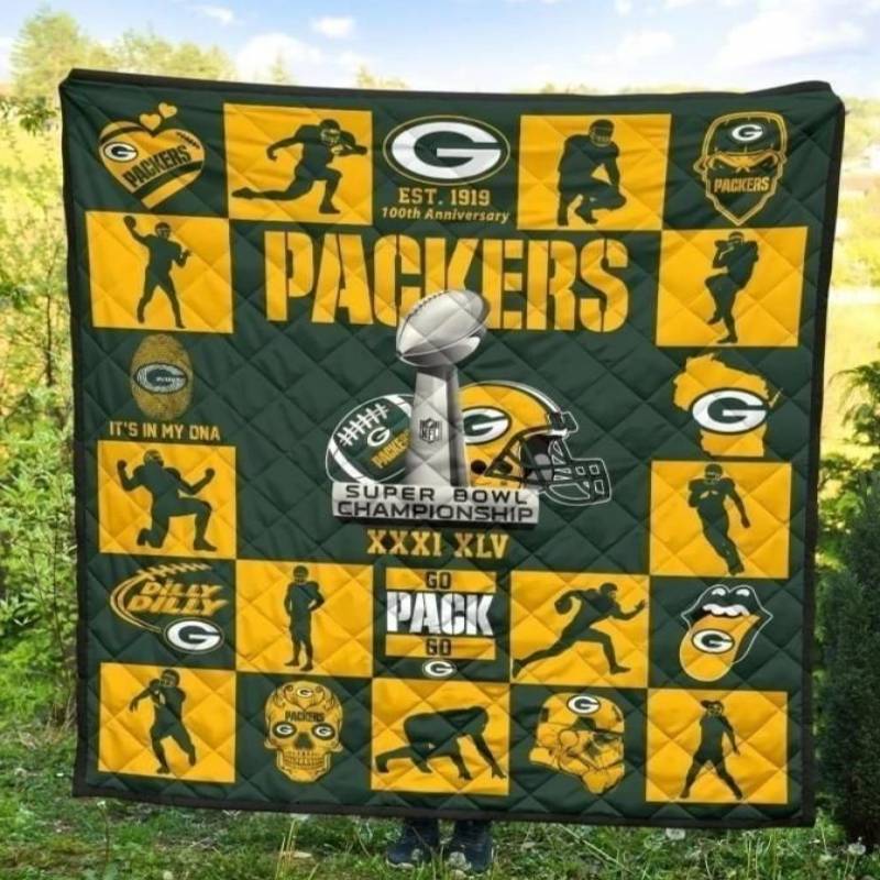 Green Bay Packers Football Quilt Blanket For Fan MN07