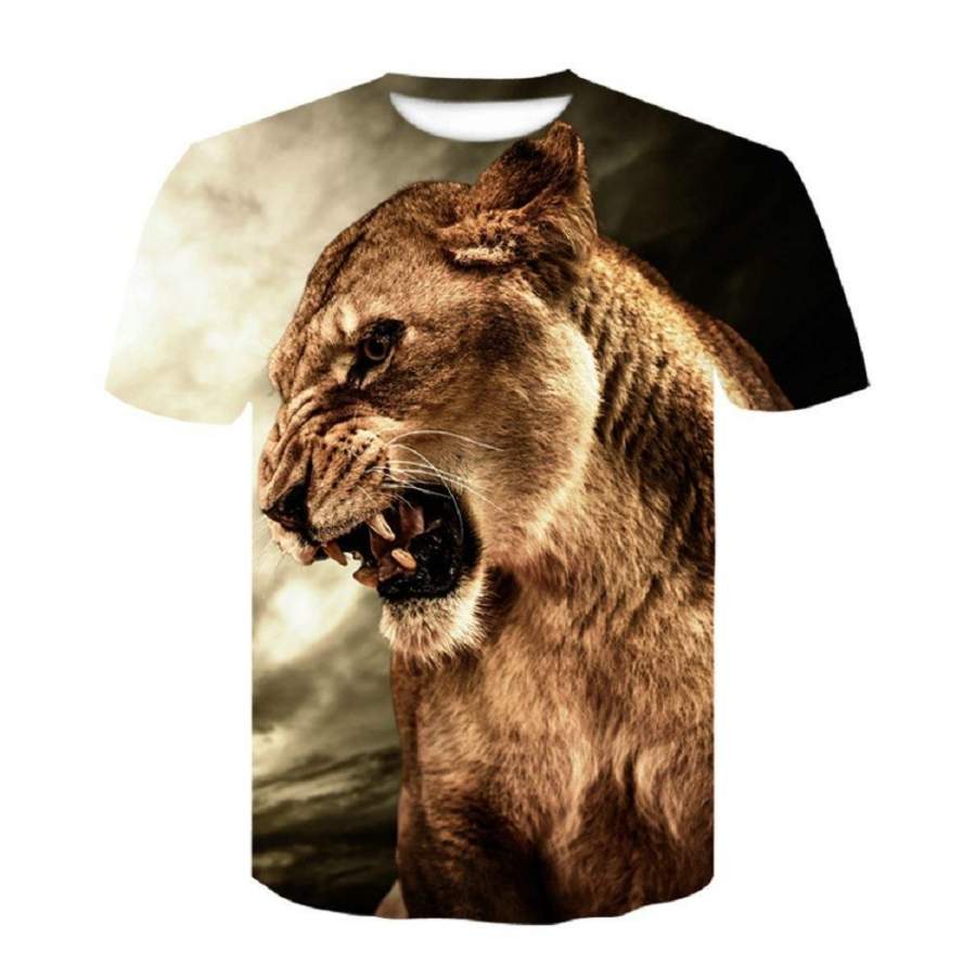 Wolf Antelope Tiger Newest 3D Print Lightning Lion Cool T-Shirt