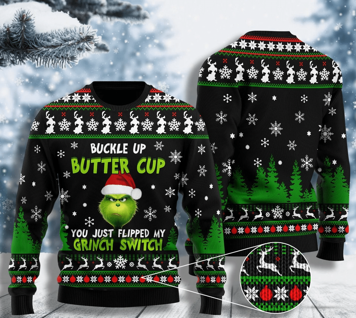 Buckle Up Buttercup Ugly Christmas Sweater