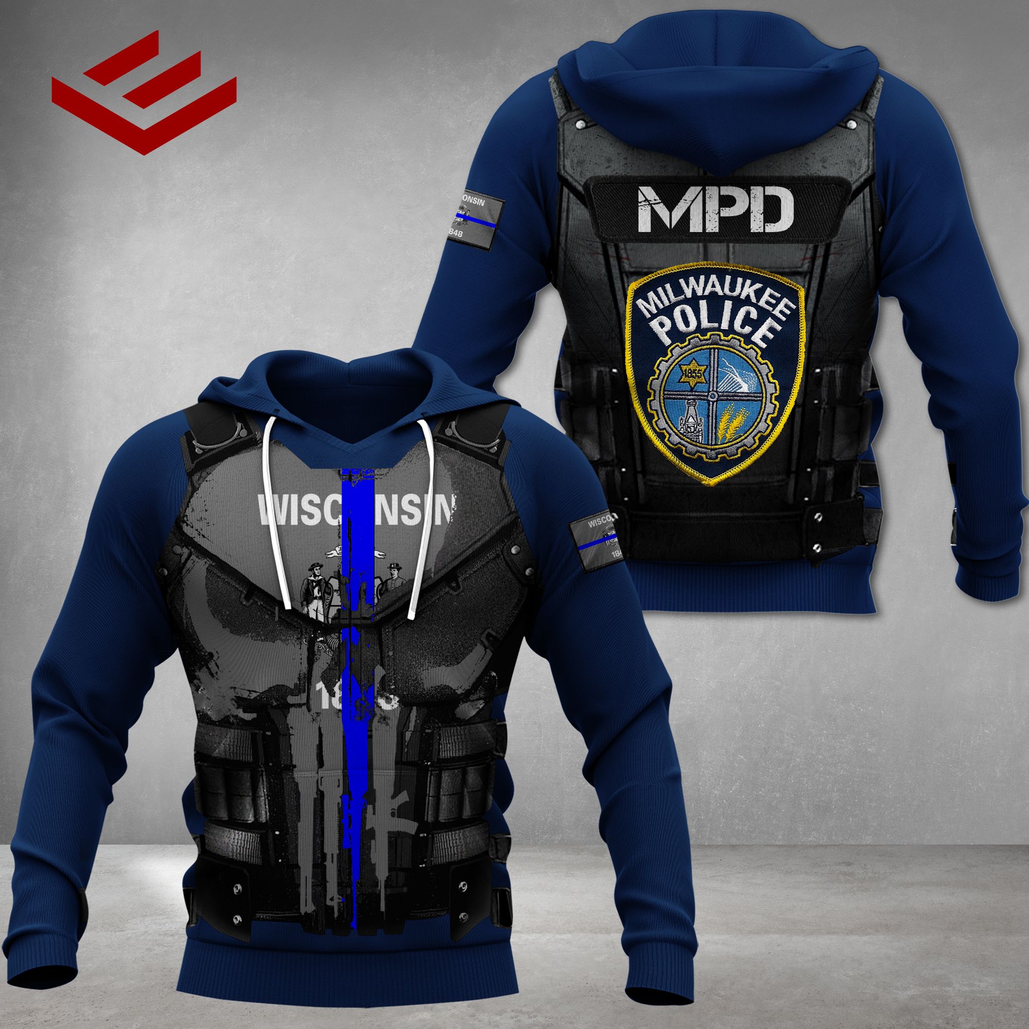 Dm1-Dqk The Milwaukee Police Department – Mpd Wisconsin Blue Line / Police I Wasn’T Born To Be A Sheep 3D Printed Hoodie Mab