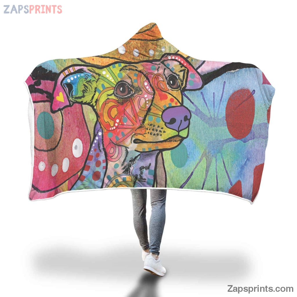 Whippet Design Hooded Blanket – Dean Russo Art