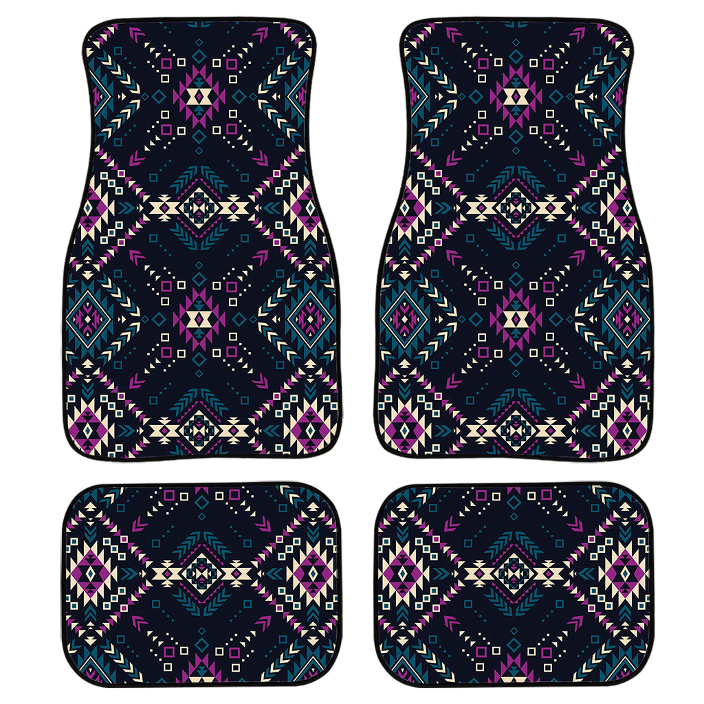 Geometric Ethnic Navajo Pattern Print Front And Back Car Floor Mats, Front Car Mat