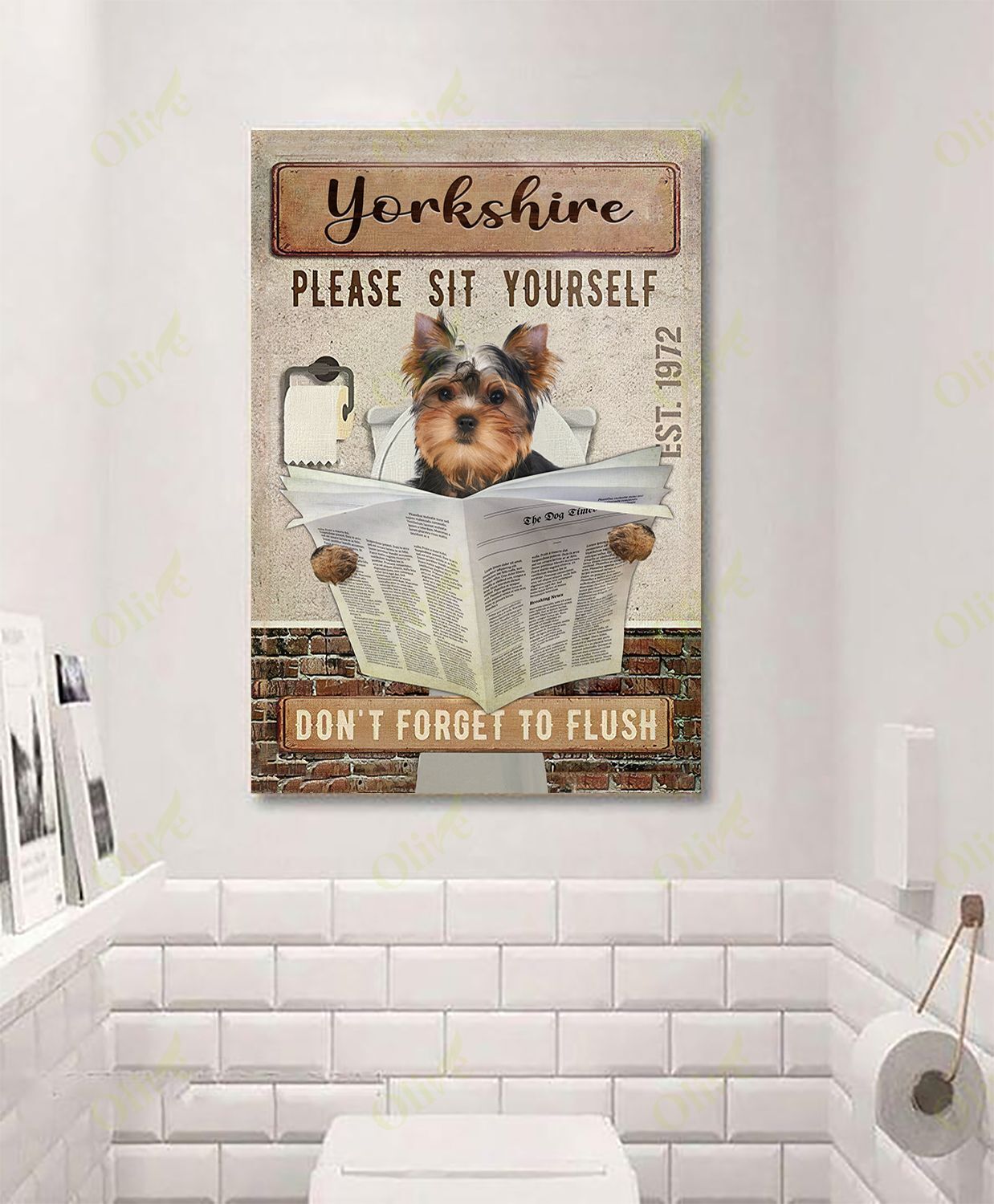 Yorkshire Terrier – Please Sit Yourself Canvas Wall Art Home Decor