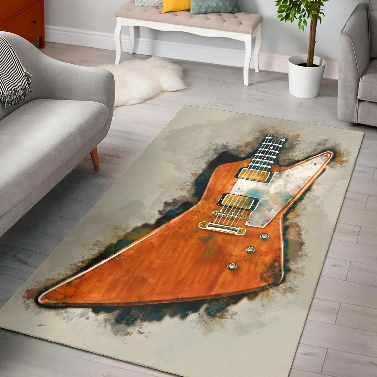 The Edge S Guitar  Area Rugs,  Living room and bedroom Rug,  Halloween Gift