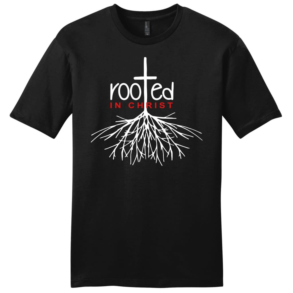 Rooted In Christ Mens Christian T-Shirt