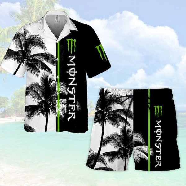 Monster Energy Hawaiian Shirt Shorts Summer Beach Clothes Outfit For Men Women Ht