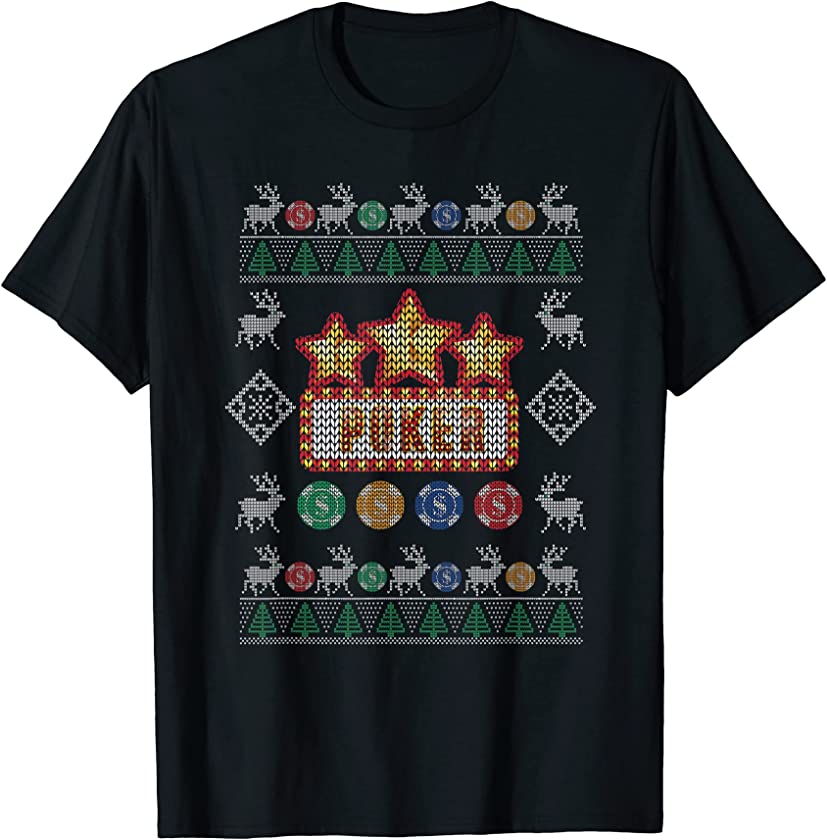 Ugly Christmas Poker Gambling X-Mas Santa Claus New Year T-Shirt