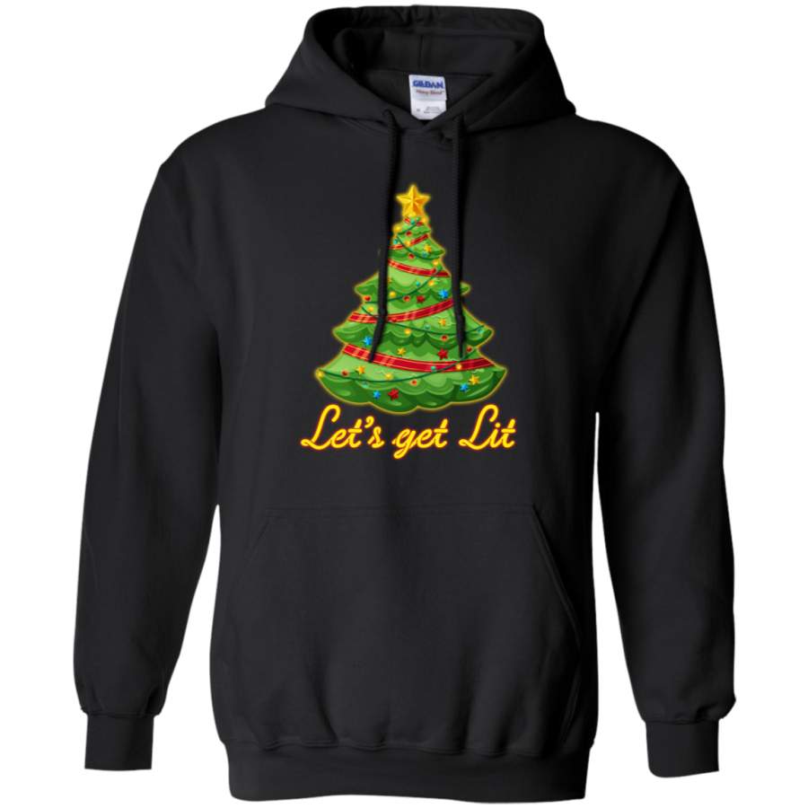 Let’s Get Lit Funny Xmas Christmas Drinking Hoodie