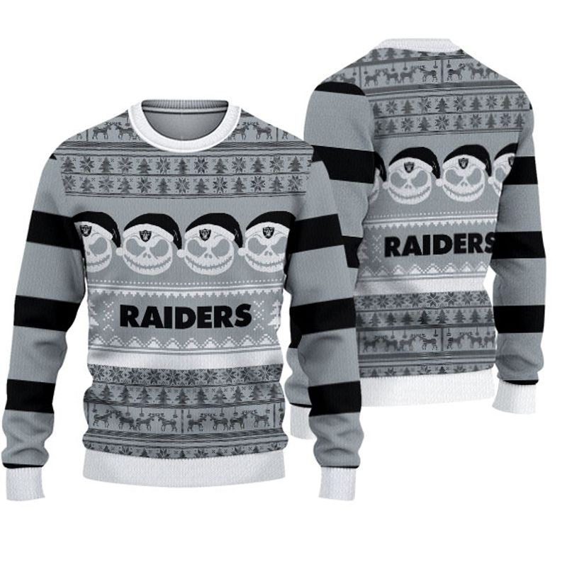 Las Vegas Raiders Crewneck Sweatshirt Jack Skellington