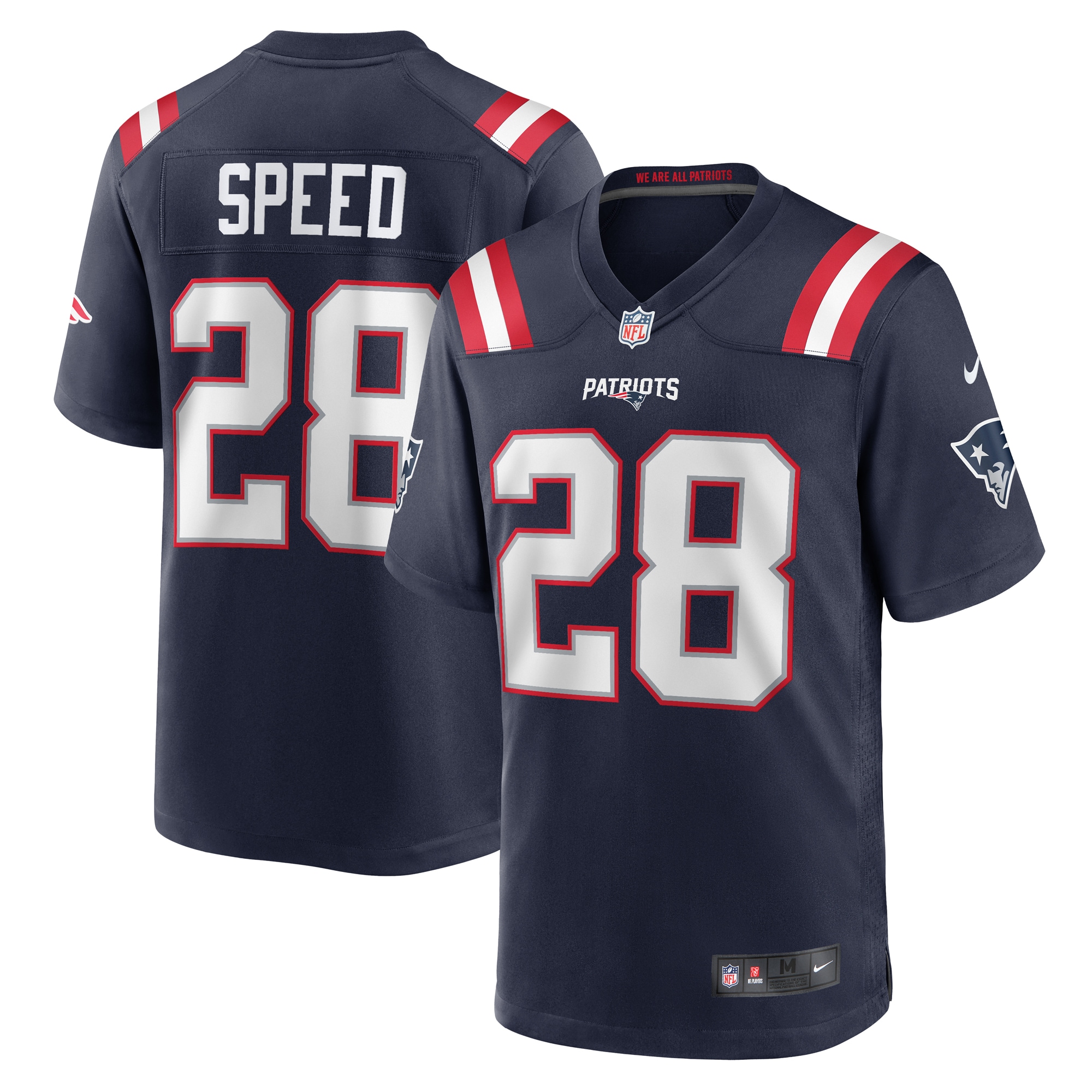 Ameer Speed New England Patriots Team Game Jersey – Navy