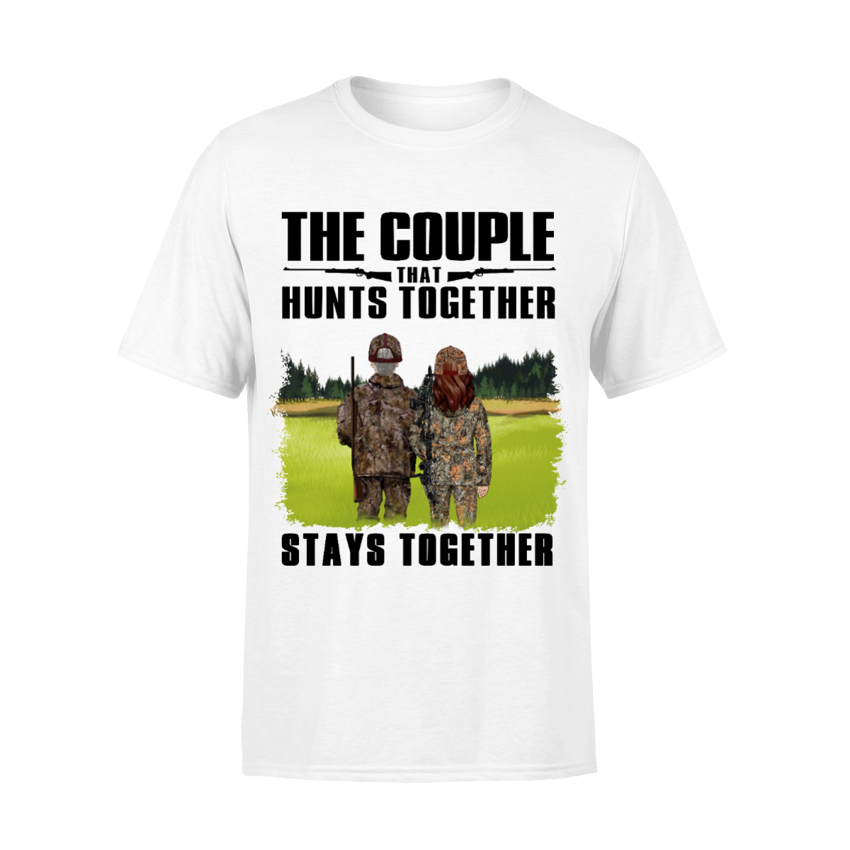Personalized T Shirt, The Couple That Hunts Together, Custom Gift For Hunting Lover, Gift For Couple