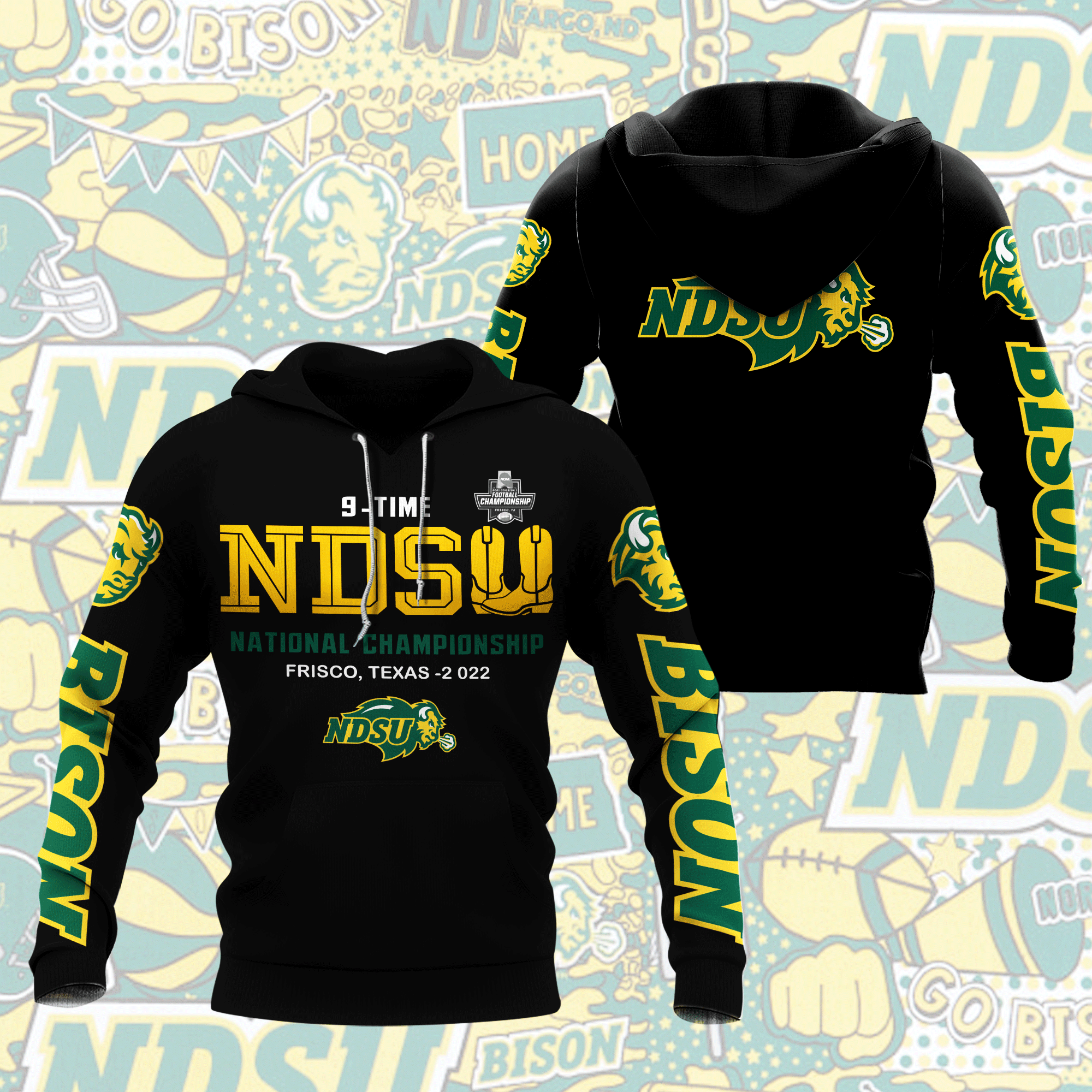 3D All Over Printed North Dakota State Bison Shirt