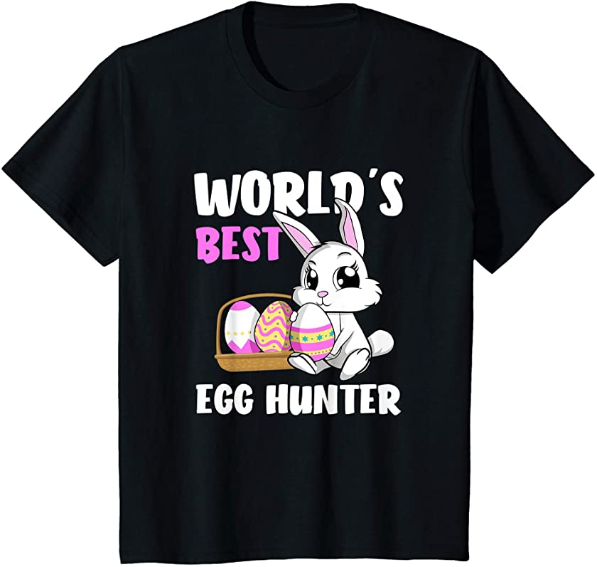 Kids World’s Best Egg Hunter Bunny Easter Rabbit Toddler Girl T-Shirt