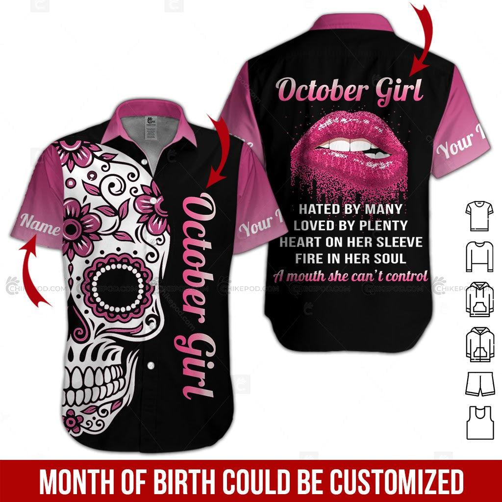 October Girl Custom Name Hawaii Shirt For Men Women Ha22014