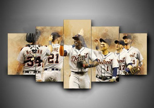 Detroit Tigers Sport 5 Panel Canvas Art Wall Decor