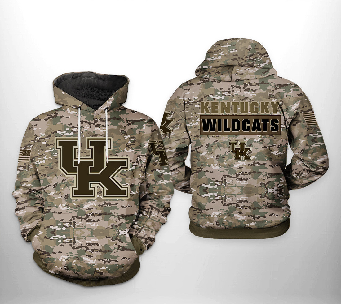 Kentucky Wildcats Ncaa Camo Veteran Hoodie & Zip Hoodie