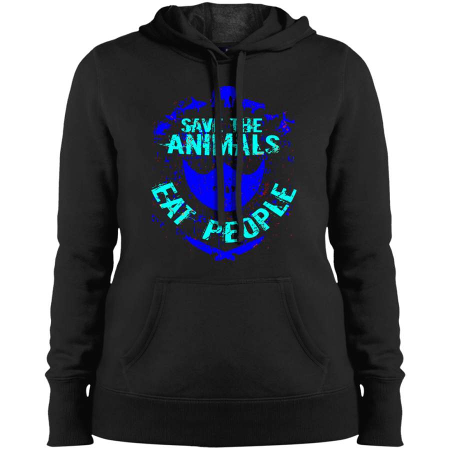 save the animals, EAT PEOPLE2 Ladies’ Pullover Hooded Sweatshirt