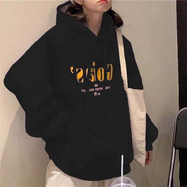 Autumn Winter New Women Fashion Neon Green Long Sleeve Hoodies Korea Dongdaemun Loose Drawstring Fleece Sweater Sweatershirt alx