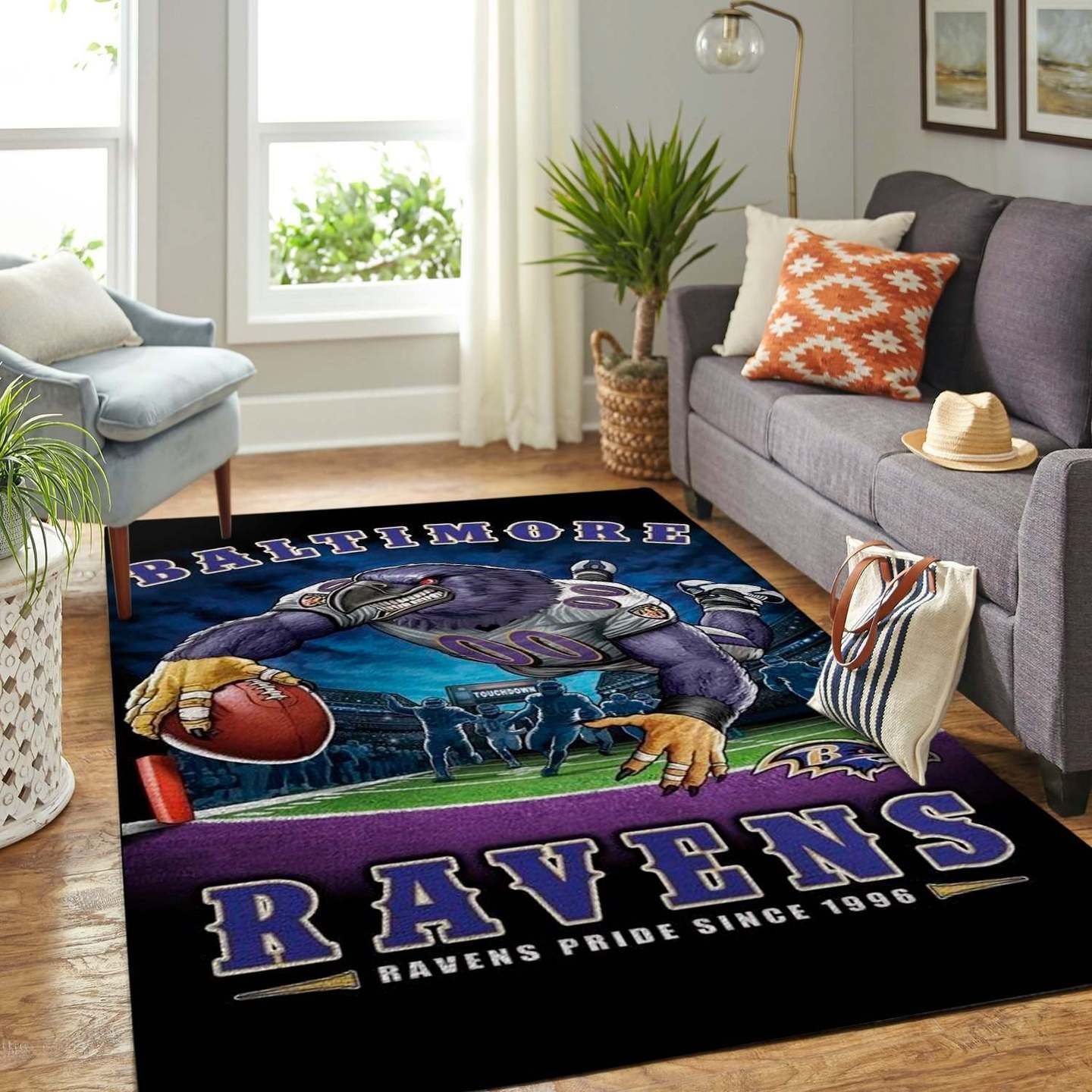 Baltimore Ravens Ravens Pride From 1996 Area Rug, Football Floor Decor The US Decor