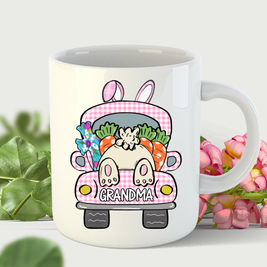 Personalized Grandma Bunny Easter Day Mug