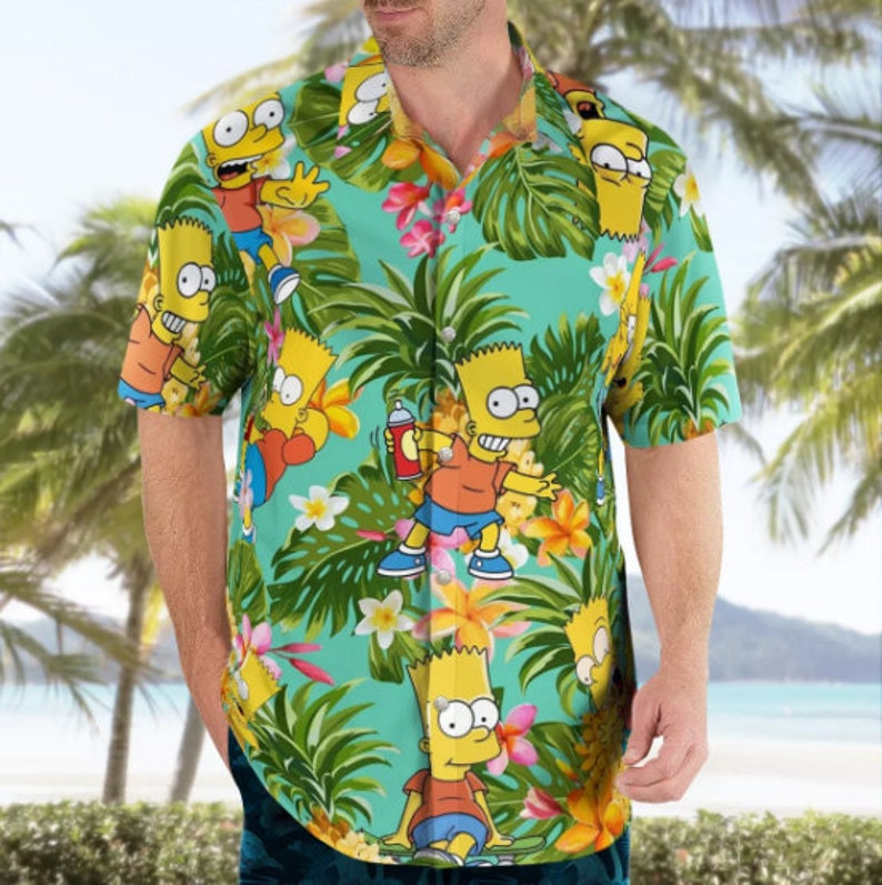 The Simpsons Tropical Forest All Over Print Hawaii Shirt Green Ha16790