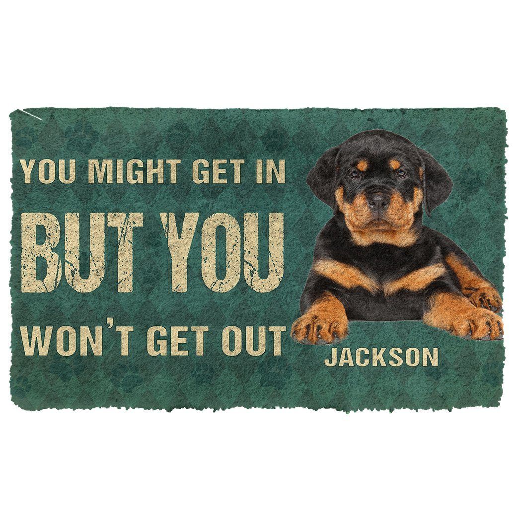 Gearhumans 3D Keep Door Closed Rottweilers Dog Custom Gender Doormat