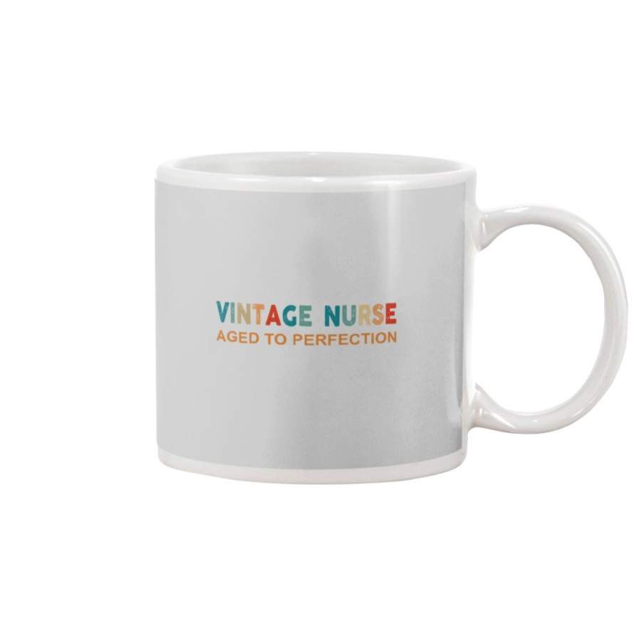 Vintage Nurse Age To Perfection Gift White Mug