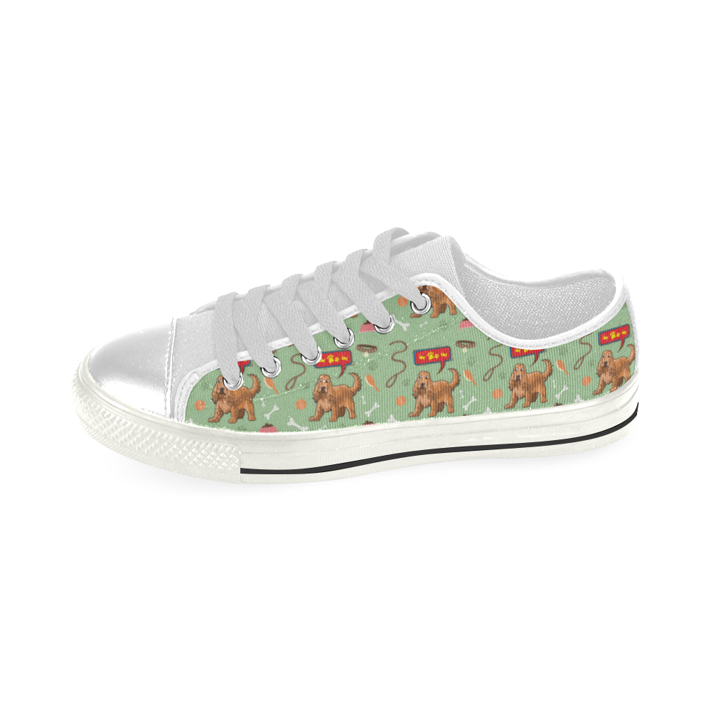 American Cocker Spaniel Pattern White Men’s Classic Canvas Shoes