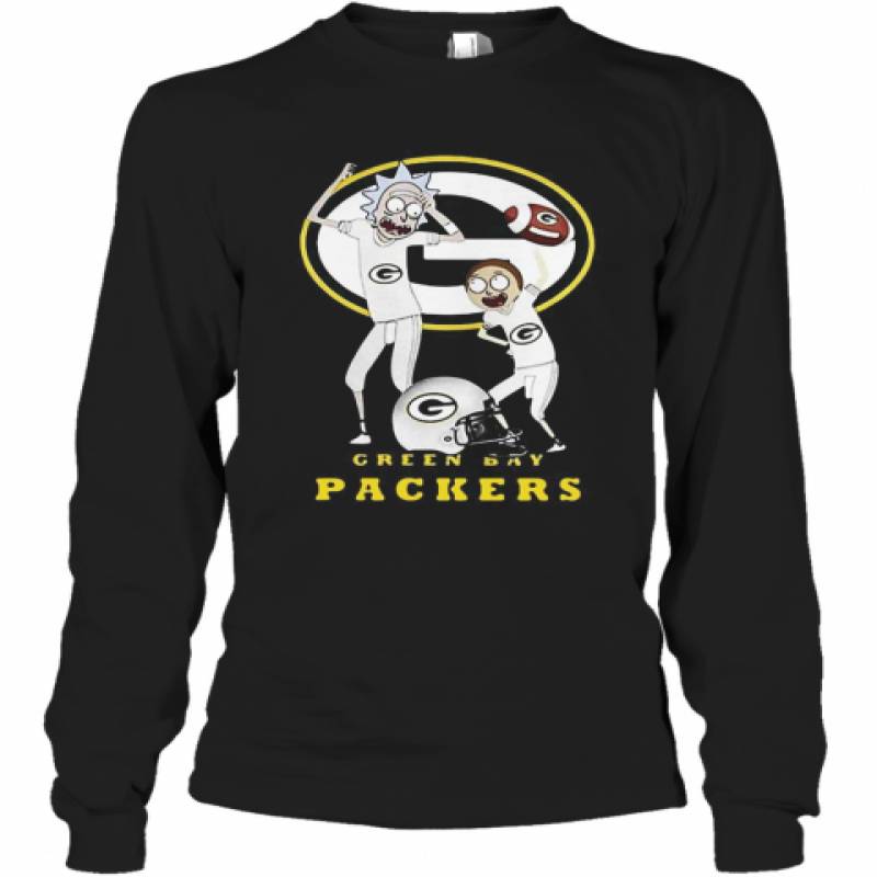 Rick And Morty Green Bay Packers Football Players Long Sleeve T-Shirt