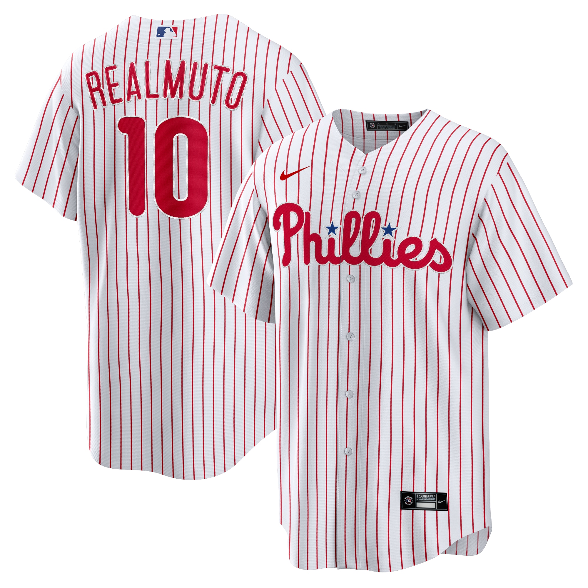 Men’s Philadelphia Phillies JT Realmuto White Home Player Name Jersey