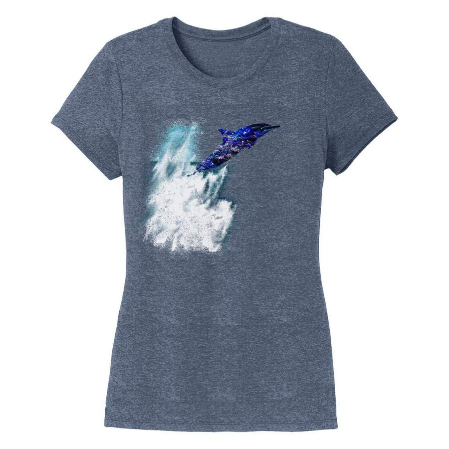 Dolphin Overlay – Women’s Tri-Blend T-Shirt