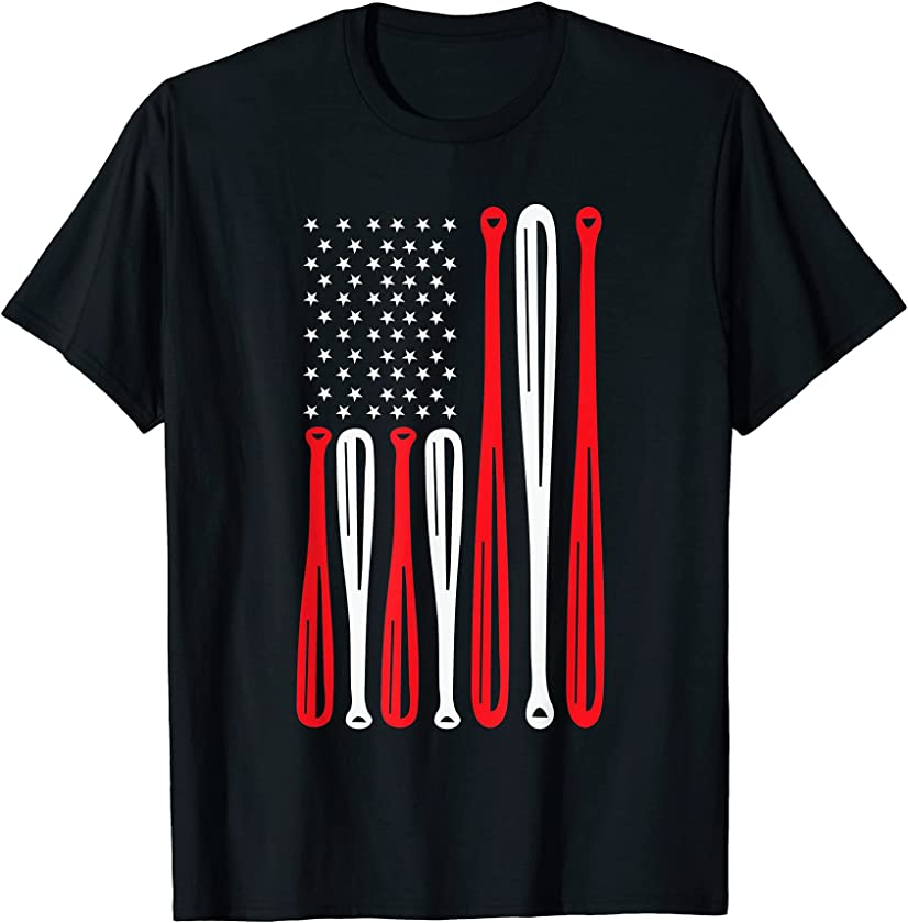 American Flag Vintage Baseball Flag, Dad, Mom, Kid Apparel T-Shirt