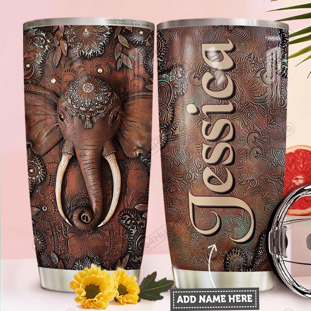 Mandala Elephant Personalized Pya2511010 Stainless Steel Tumbler